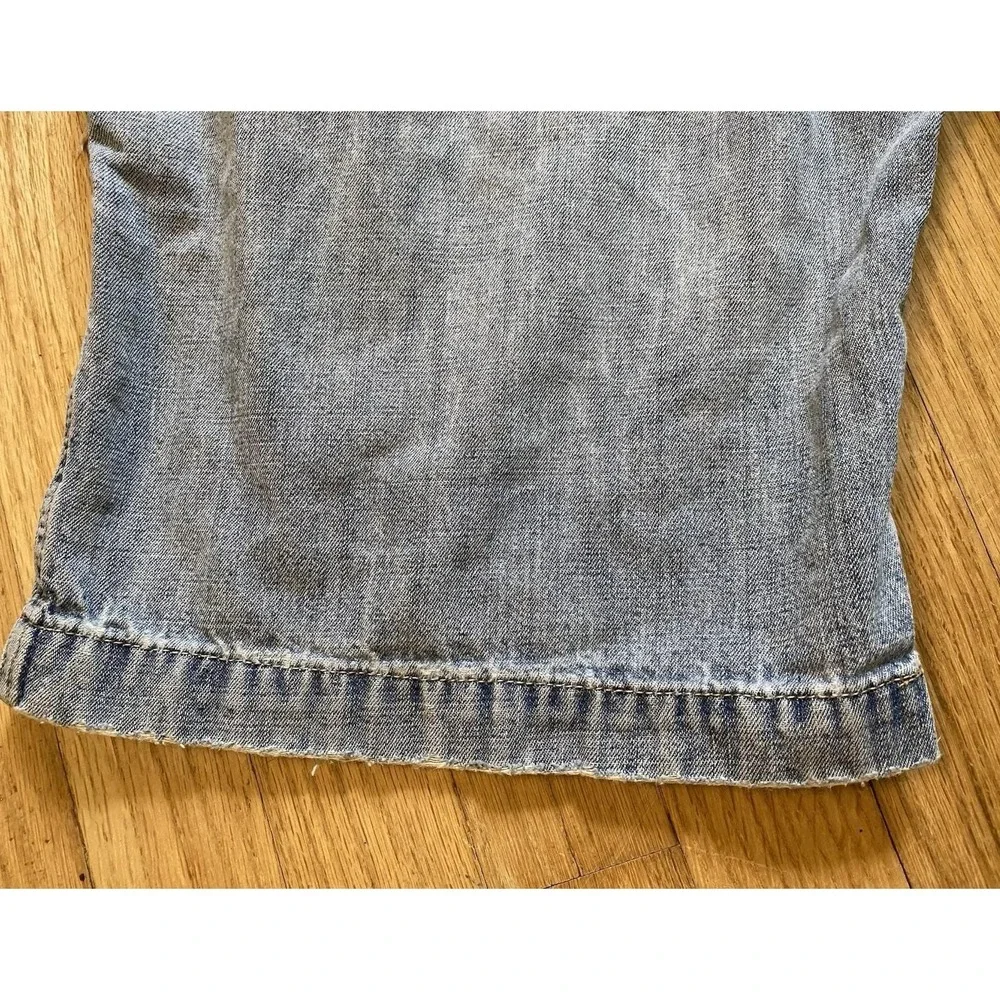 Vintage 90s Kikwear Distressed Denim Shorts Baggy Jorts Y2K Rave Skate RN 87490